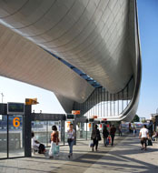 The new futuristic bus station at Slough featuring Technal's curtain walling